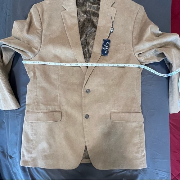 Nwt-Chaps Mens 44l Tan Corduroy Sport Coat Blazer - Picture 4 of 16